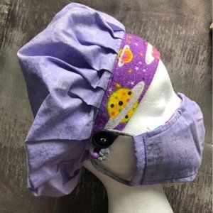 Women's Adjustable Surgical Bouffant /Cap w Buttons Space